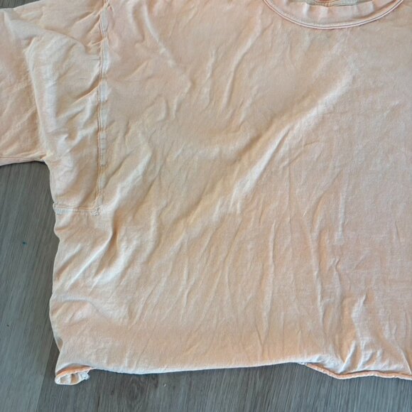 Free People Movement Boxy Cropped Crewneck T-shirt Neon Orange Large - Picture 2 of 6